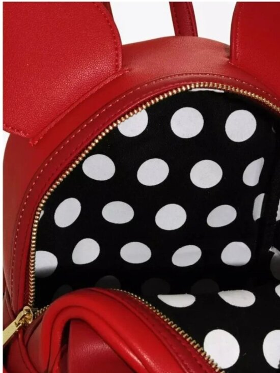 BNWT Loungefly x Minnie Mouse Red Glitter Bow Mini Backpack main image 6